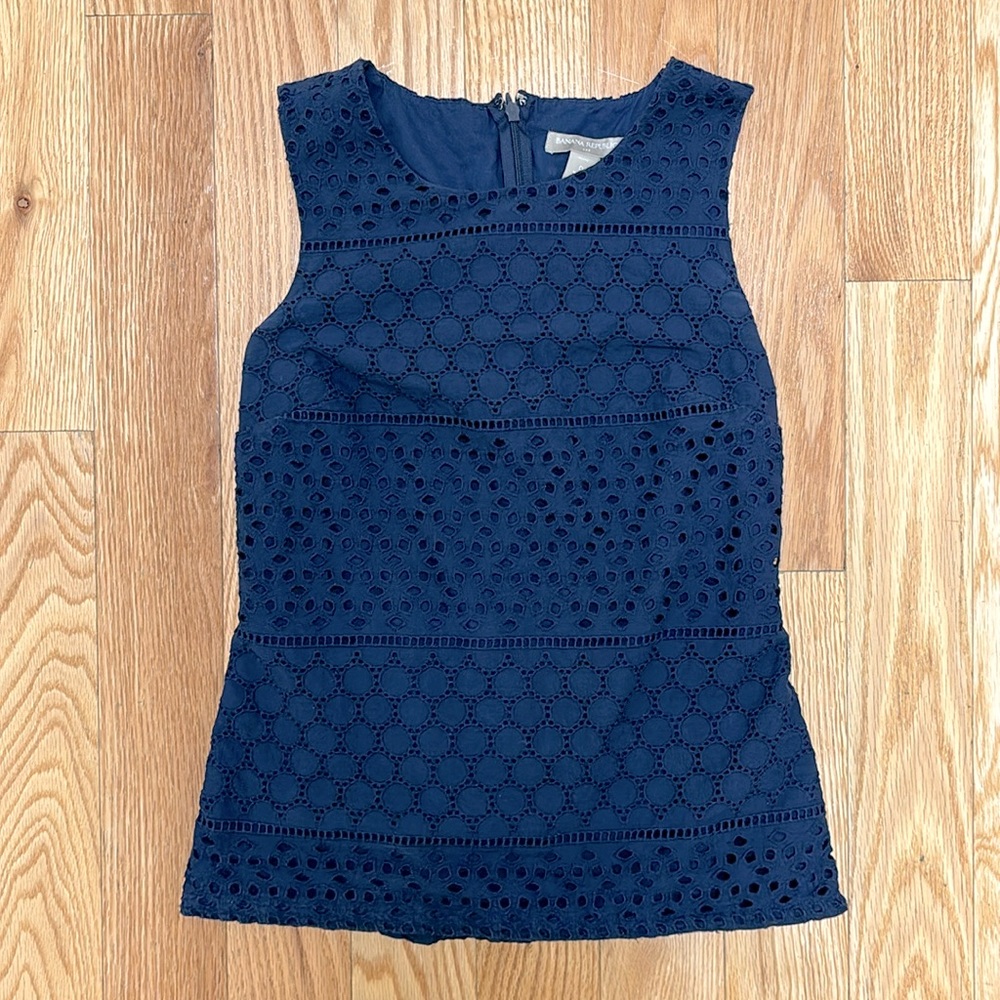 Banana Republic Navy Eyelet Tank